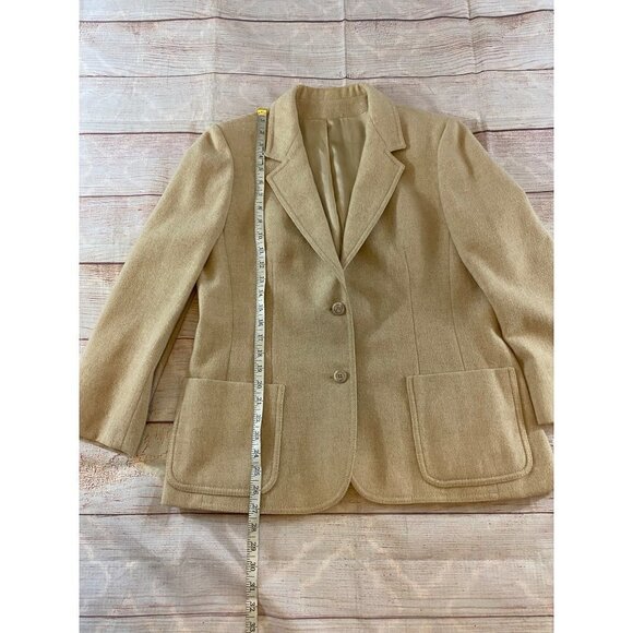Vintage Dalton Women's Beige Wool Blend Two Piece Suit - 16 - Picture 3 of 14